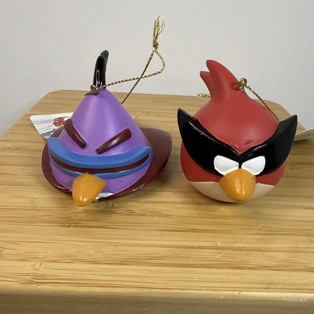 Angry Birds Ornament Laser Red Black Mask Christmas Holiday Purple NEW Lot‎ 2